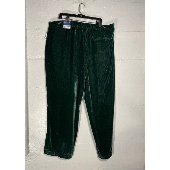 NWT Old Navy Green Velvet Taylor Wide Leg Pants High Rise Trousers Womens 2X - Picture 7 of 16